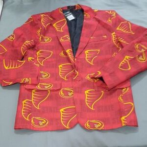 Iowa State Vibrant Red and Yellow Patterned Blazer - New With Tags - Size M